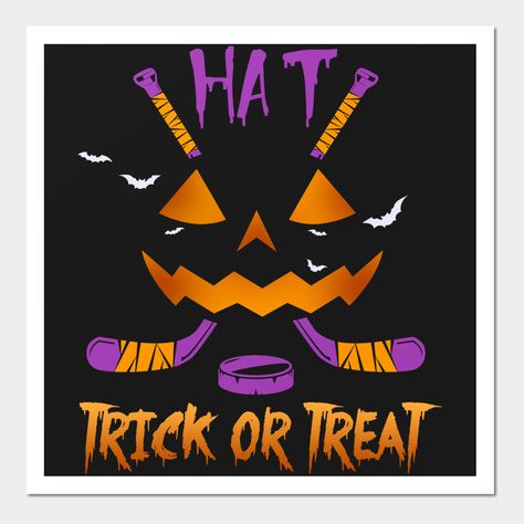 Hockey Halloween, Hockey Sport, Hockey Hats, Hockey Shirts, Halloween Treat Bags, Sport Player, Halloween Bags, Sport Hockey, Halloween Shirts