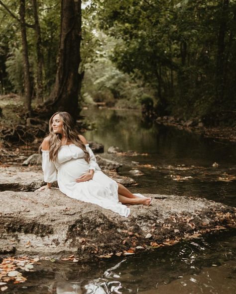 Some favorites from a beautiful maternity session with my sweet friend @stacyrb88 💖 Mountain Maternity Photoshoot, Maternity Photo Lake, Nature Maturity Photoshoot, Forest Maternity Pictures, Pond Maternity Pictures, Woods Maternity Pictures, Creek Maternity Photos, Maternity Photos Single Mom, Maternity Woods Photoshoot