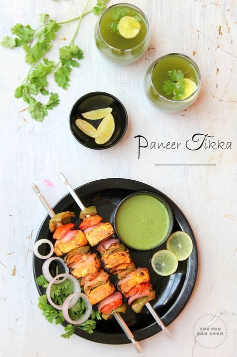 Paneer Tikka Plating, Achari Paneer Tikka, Paneer Tikka Photography, Zoca Cafe, Tikka Paneer, Tandoori Paneer, Indian Food Photography, Tikka Recipe, Easy Grilled Chicken