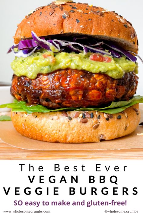 Grilled Veggie Burger, Vegan Bbq Recipes Grill, Simple Veggie Burger Recipe, Veggie Burger Recipe Easy, Veggie Burger Recipes, Veggie Bbq, Plant Based Burger, Bbq Vegan, Vegetarian Sandwiches