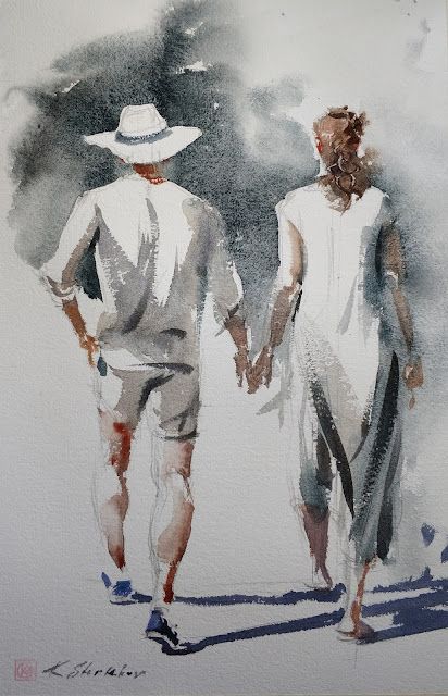 Art Of Watercolor: Figures sketching watercolor course Watercolor Figures, Sketching Watercolor, Loose Watercolor Paintings, Human Figure Sketches, Watercolor Beginner, Watercolor Architecture, African Art Paintings, Watercolor Paintings For Beginners, Watercolor Fashion