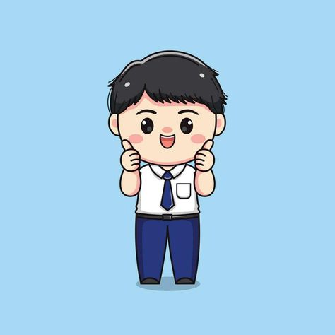 middle school student with good sign cute kawaii boy character Student Cartoon Character Design, Graduation Cartoon, Student Images, Student Cartoon, Kawaii Boy, Characters Design, Hotel Website, Boy Character, Canva Pro