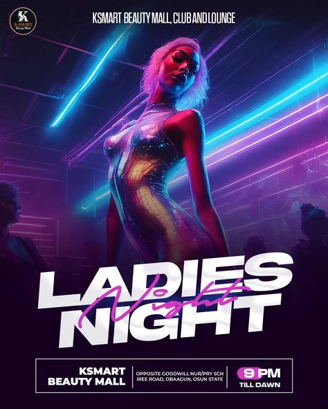 Club Flyer LADIES NIGHT 🌃 Ladies Night Flyer, Club Flyers, Event Flyers, Ladies Night, Night Club, Beauty, Quick Saves