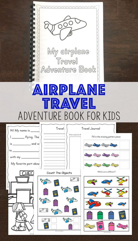 Free printable airplane travel activity book for kids with coloring pages, journal pages, activity worksheets and more fun ideas while at the airport. Travel Hacks With Kids, Travel Wallpaper Iphone, Travel Hacks Kids, Travel Outfit Spring, Travel Hacks Airplane, Airplane Activities, Travel Journal Pages, Long Flights, Airplane Travel