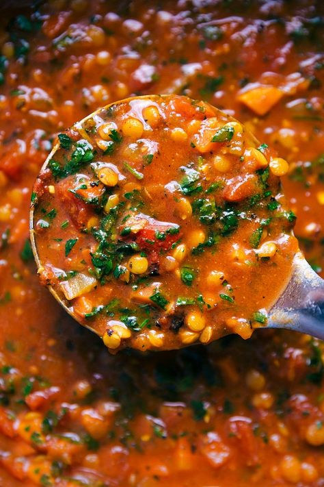 Lentil Soup (BEST Seasonings!) | Chelsea's Messy Apron Lentil Gnocchi Soup, Lentil Recipes Easy Simple, Spicy Lentil Soup, Soup Weather, Canned Lentils, Chelsea's Messy Apron, Lentil Soup Recipe, French Lentils, Dried Lentils