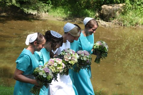 Amish Wedding | Amish Country and A Wedding Mennonite Wedding, Amish Wedding, Amish Dress, Church Fellowship, Amish Culture, Plain People, Amish Community, Purple Wedding Dress, Amish Country