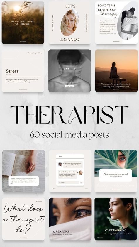 Therapist Social Media, Facebook Profile Template, Social Media Psychology, Psychologist Business Card, Kombinasi Font, Health Marketing, Mental Health Clinic, Business Fonts, Types Of Social Media