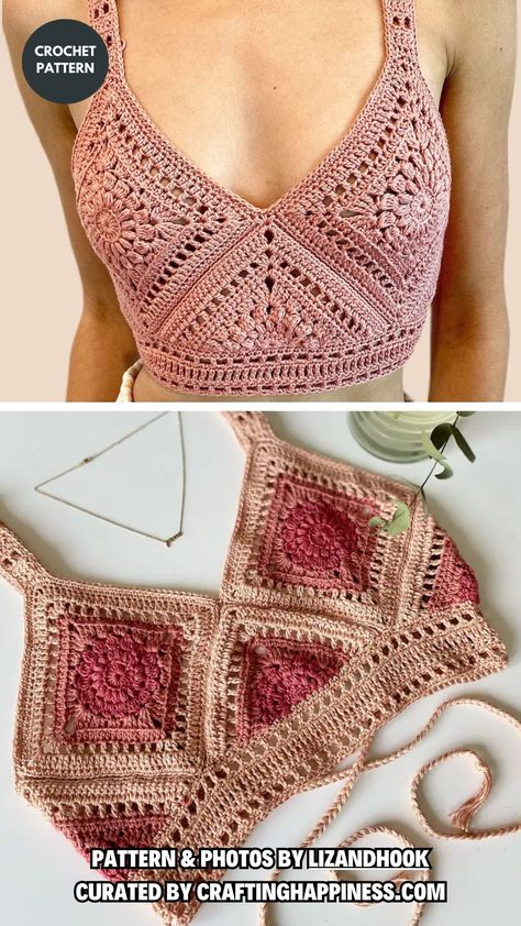 Indulge in the beauty of crochet with these 8 comfortable bralette patterns that will elevate your wardrobe effortlessly. Curated by Crafting Happiness. Crochet Bralette Patterns, Chic Crochet Top, Crochet Bralette Pattern, Crochet Bralette Top, Bralette Pattern, Crochet Bralette, Bralette Tops, Comfy Fashion, Lace Bralette