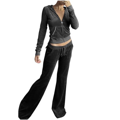 PRICES MAY VARY. Title: Women's 2 Piece Velour Tracksuit Set Long Sleeve Full Zipper Hoodie Cropped Jacket and Sweatpants Y2K Sweatsuit Set Women Tracksuit Set Ensemble De Jupe 2 Pièces. Product Type: Departments > Women > Clothing > Active > Sets > Workout Top & Bottom Sets Velvet Tracksuit, Velour Tracksuit, Tracksuit Outfit, Joggers Outfit, Sweatsuit Set, Y2k Clothes, Jogging Suit, Activewear Sets, Tracksuit Set