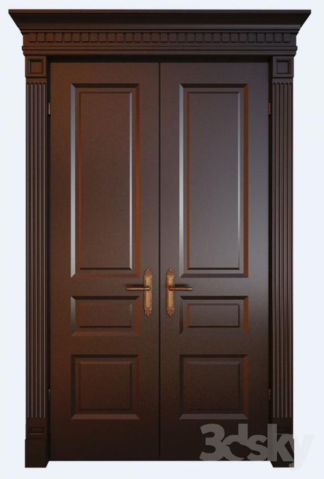 door Pintu Ganda, Wooden Door Entrance, Wooden Double Doors, Modern Entrance Door, Modern Wooden Doors, House Main Door Design, Main Entrance Door Design, Front Door Design Wood, Wooden Front Door Design