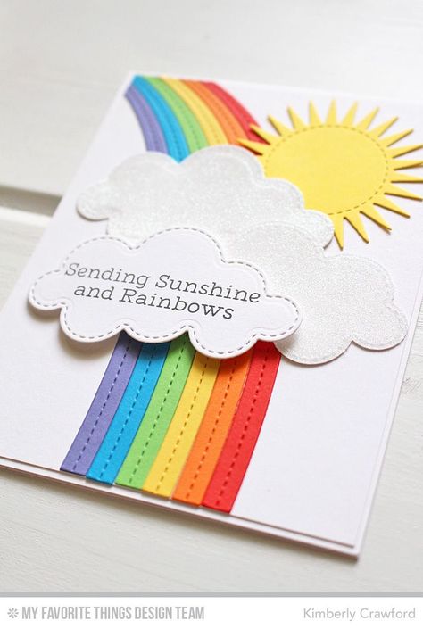 Rainbow Card Ideas, Greeting Card Design Creative, Rainbow Cards Handmade, Cute Things To Make Out Of Paper, Cute Card Designs, Greetings Cards Handmade, Rainbow Birthday Card, Greeting Card Ideas, Flowers Paper Craft