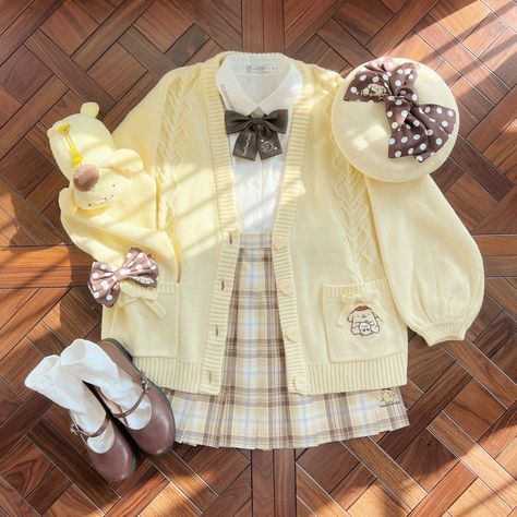 Pompompurin Outfit, Sanrio Outfit Aesthetic, Yellow Pompompurin, Things To Buy At Costco, Sanrio Outfits, Sanrio Clothes, Kawaii Outfit Ideas, Pom Pom Purin, Yellow Clothes