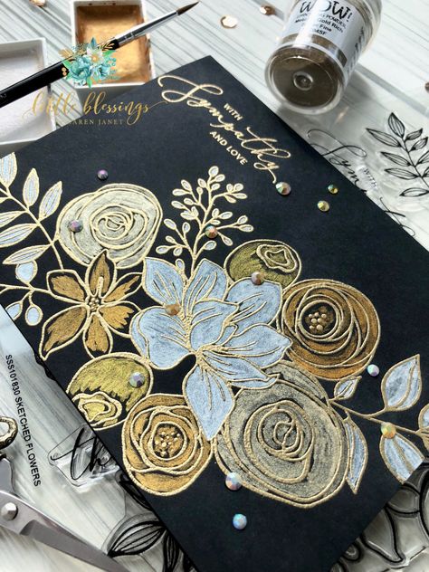 Beautiful Pencil Drawings, Gold Embossing, Pencil Sketching, Canvas For Beginners, Canvas Painting Ideas, Easy Canvas Painting, Embossed Cards, Beginner Painting, Card Kit