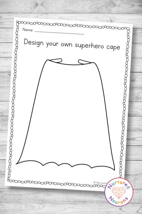 Superhero Art For Preschoolers, Super Hero Template Free Printables, National Superhero Day Activities, Create Your Own Superhero Template, Super Hero Cape Drawing, Super Hero Art For Toddlers, Superhero Templates Free Printables, Superhero Cape Craft, Superhero Literacy Activities