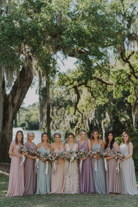 Pastel Dresses, Pastel Bridesmaids, Spring Bridesmaid Dresses, Pastel Bridesmaid Dresses, Dresses Photography, Bridesmaids Dress Inspiration, Mismatched Bridesmaid Dresses, Bridesmaid Dress Colors, Dream Wedding Ideas Dresses