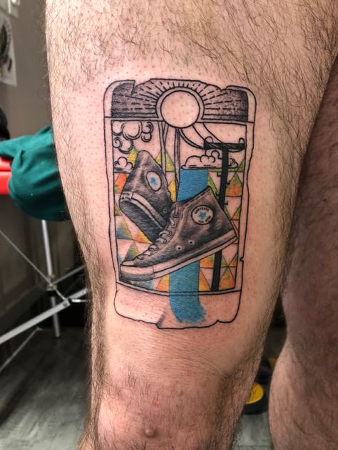 Mac Miller Blue Slide Park Tattoo, Mac Miller Blue Slide Park, Blue Slide Park, Chuck Taylor Shoes, Mac Miller, Tarot Card, Chuck Taylor, Chuck Taylors, Skull Tattoo