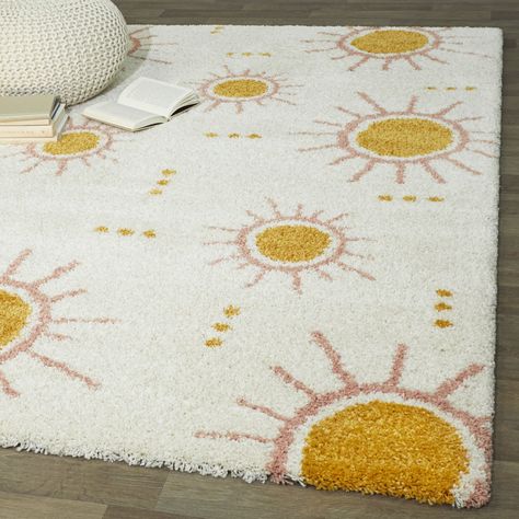 Sun Spot, Kids Area Rugs, High Pile Rug, Kids Area, Cream Area Rug, Cream Rug, Big Girl Rooms, Geometric Area Rug