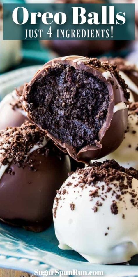 Oreo Ball, Oreo Balls Recipe, Cupcakes Oreo, Sugar Spun Run, Oreo Truffles Recipe, Easy Party Desserts, Oreo Desserts, Dessert Oreo, Cake Ball