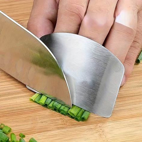 Slice Tool, Kitchen Safety, Finger Protector, Finger Guard, Essential Kitchen Tools, Vegetable Slicer, Rv Parts And Accessories, Cooking Accessories, Stainless Steel Kitchen