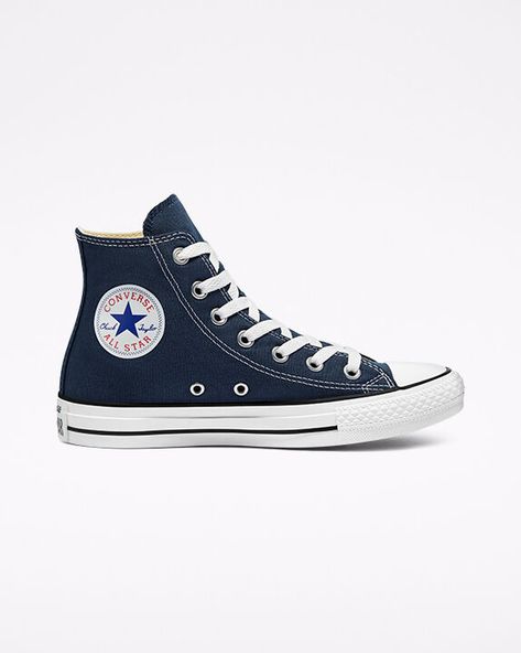 Navy Converse High Tops, Blue Converse High Tops, Chuck Taylors Outfit, Blue Converse Shoes, Navy Blue Converse, Navy Converse, Color Converse, Chuck Taylor Shoes, Womens High Top Shoes