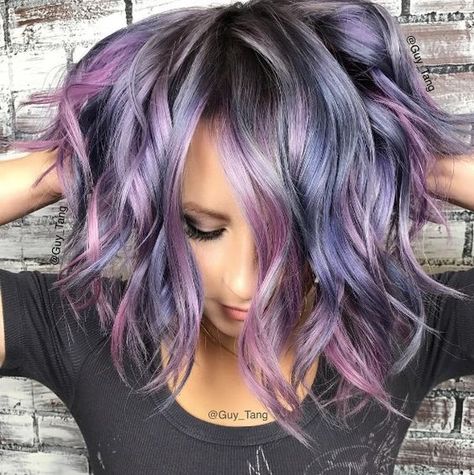 metallic hair instagram 5 | What To Know About The Metallic Hair Dye Everyone Is Flexing On Instagram Metallic Hair Dye, Κούρεμα Bob, Purple Ombre Hair, Guy Tang, Trendy Hairstyle, Easy Hairstyle, Ombré Hair, Funky Hairstyles, Hair Color And Cut