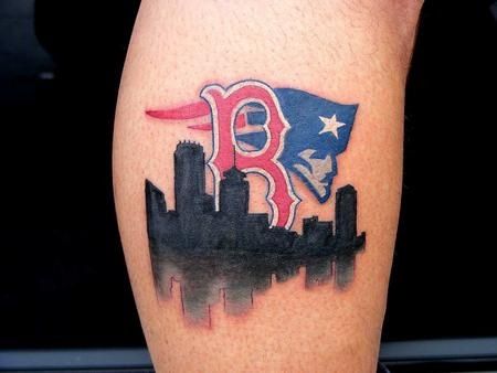 Red Sox patriots tattoo Boston Tattoo Ideas, Patriots Tattoo, Boston Red Sox Tattoos, Red Sox Tattoo, Sock Tattoo, Boston Tattoo, Sport Tattoos, Men Tattoos Arm Sleeve, Tattoos For Women Small