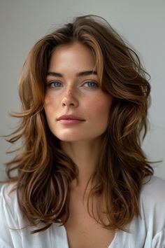 23 Elegant Long Layered Haircuts to Enhance Straight Hair Wavy Mid Length Hair, Brown Hair Inspo, Medium Layered Hair, Long Layered Haircuts, Medium Long Hair, Mid Length Hair, Medium Hair Cuts, Curtain Bangs, Foto Inspiration