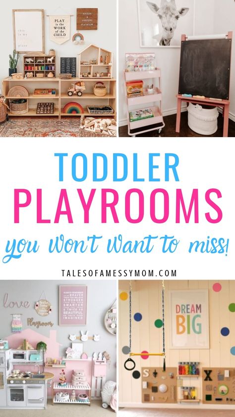 Toddler Playroom Ideas You Won't Want to Miss - Tales of a Messy Mom Toddler Play Rooms, Toddler Playroom Ideas For Boys, Playroom Ideas For Toddlers, Toddler Playroom Ideas, Playroom Ideas For Boys, Small Playroom, Ikea Play Kitchen, Diy Playroom, Girls Playroom