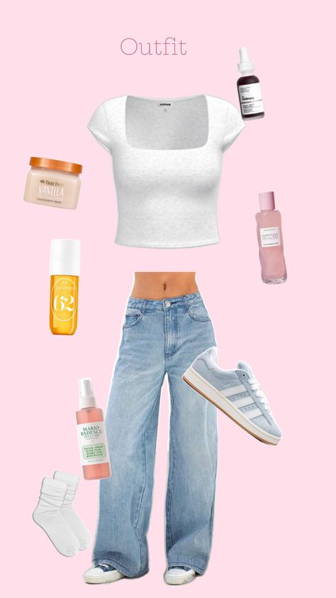 Clean girl outfit Cleaning Outfits, Clean Girl Outfits For School, Cosy Outfits, Clean Girl Outfits, Clean Girl Outfit, Simple Outfits For School, Cosy Outfit, School Fit, Outfit Collage