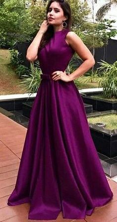 Magenta Formal Dresses Long, Plum Prom Dress, Eggplant Dress, Satin Long Prom Dress, Custom Made Prom Dress, Cheap Gowns, Red Clothing, Formal Evening Gown, Prom Dresses Sleeveless