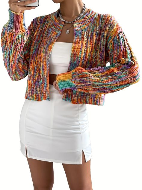 PRICES MAY VARY. Effortless Style: Elevate any casual outfit with this eye-catching, easy-to-wear cardigan sweater. Vibrant Colorblock Design: This lightweight knit sweater features a bold colorblock pattern in shades of pink, yellow, white, and blue-green. Relaxed Fit: Offers a relaxed, casual fit that drapes comfortably over the body. Soft and Cozy: Made from a soft and breathable blend of materials, providing warmth without excessive weight or bulk. Versatile Layering Piece: The long sleeve, Floral Lace Shorts, Drop Shoulder Cardigan, Sweater Patterns, Cardigan Casual, Color Block Cardigan, Crochet Fall, Fall Clothes, Cardigan Long, Plus Size Kleidung