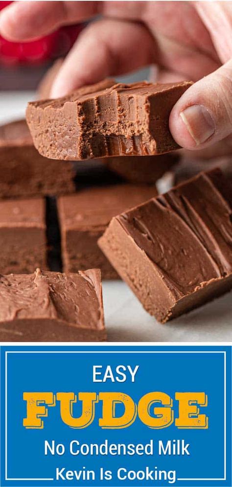 Make this easy fudge recipe without condensed milk for a creamy, rich chocolate dessert. Even better, it's no cook fudge, made in 15 mins! Choc Fudge Recipe Condensed Milk, Quick Fudge Recipe With Cocoa Powder, No Condensed Milk Fudge, Single Serve Fudge, Fudge Recipes No Condensed Milk, Evaporated Milk Desserts Easy, How To Make Fudge Without Condensed Milk, Fudge Without Sweetened Condensed Milk, Things To Make With Chocolate Milk