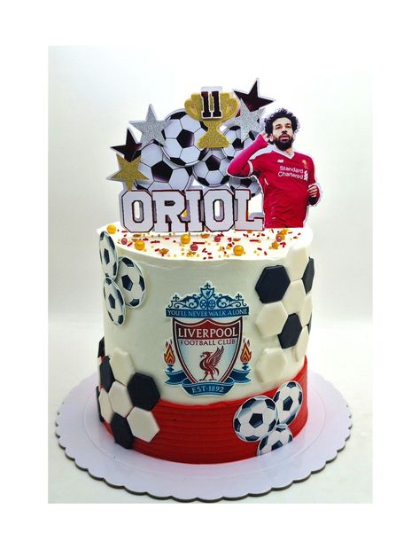 Liverpool cake Liverpool Cake Topper Printable, Liverpool Cake Ideas Birthday, Liverpool Birthday Cake, Lfc Cake, Football Cakes For Boys, Liverpool Cake, Football Themed Cakes, Football Birthday Cake, Melon Cake