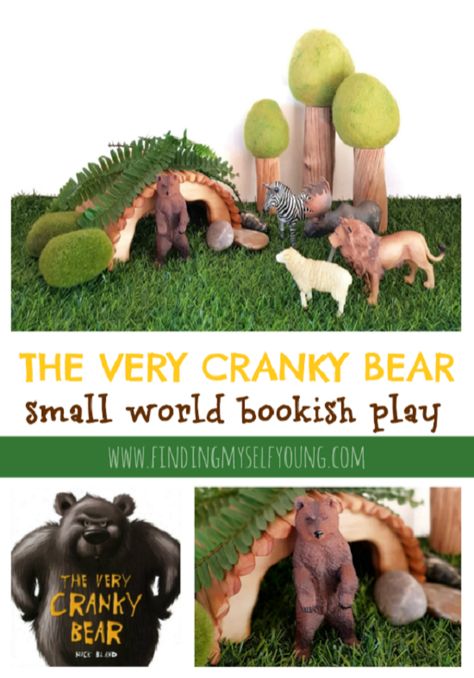 Have loads of fun bringing Nick Bland's classic picture book the very cranky bear to life with this simple small world play set up. Very Cranky Bear Activities, Book Week Provocations, The Very Cranky Bear Activities, Reggio Literacy, Bears Eyfs, The Very Cranky Bear, Story Baskets, Literacy Bags, Story Retelling