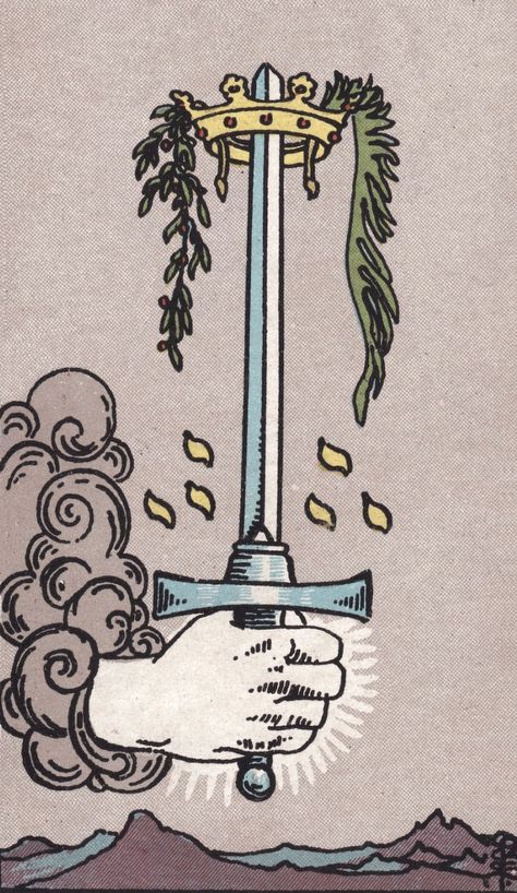 Rider Waite Smith Ace of Swords Tarot Card Meaning Ace Of Swords Tarot, Rider Waite Tarot Cards, Ace Of Swords, Animal Tarot, Tarot Tattoo, Rider Waite Tarot Decks, Swords Tarot, Fortune Telling Cards, Rider Waite Tarot