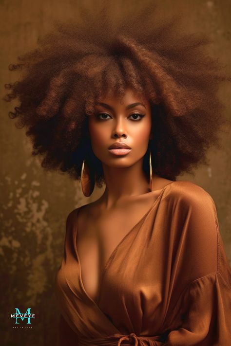 Dark Skin Models Photoshoot, African Women Painting, Dark Skin Models, Big Afro, African American Beauty, Black God, Afro Latina, Studio Portrait Photography, Afro Style