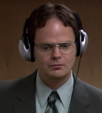 Funny Music Pictures, The Office Reaction Pics, Dwight Schrute Icon, Cover Photos Funny, The Office Memes Funny, Dwight Meme, The Office Mood, The Office Icons, The Office Aesthetic