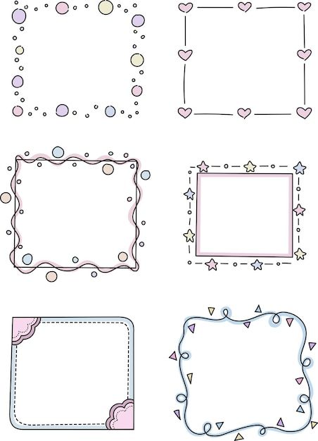 Cute Drawing For Journal, Borders For Journaling, Frame Notes Ideas, Border Cute Design, Diary Border Design, Border Journal Ideas, Simple Boarders Designs For Projects, Simple Designs For Project, Note Border Ideas