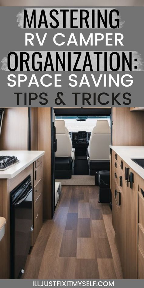 Well-arranged RV interior showcasing space-saving tips. Camper Storage Ideas Travel Trailers, Camper Organization Rv Living, Rv Living Organization, Camper Organization Travel Trailers, Rv Storage Solutions, Travel Trailer Organization, Storage Hacks Diy, Camper Interior Design, Trailer Storage