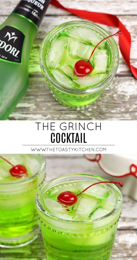 Grinch Punch Cocktail, Christmas Alcholic Drinks, The Grinch Cocktail, Grinch Cocktail, Easy Holiday Drinks, Xmas Cocktails, Grinch Punch, Holiday Party Drinks, Xmas Drinks