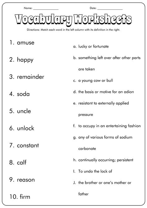 Vocabulary Words For Grade 3, Grade 2 English Worksheets Writing, Vocabulary Worksheets For Grade 2, Third Grade Vocabulary Activities, Vocabulary Words Activities, Vocabulary Template, Easy Math Worksheets, Printable Alphabet Worksheets, Kindergarten Phonics Worksheets