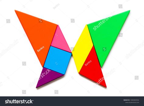 Color wood tangram puzzle in butterfly shape on white background #Ad , #Ad, #tangram#puzzle#Color#wood Tangram Puzzles, Food Shapes, Butterfly Drawing, Find Color, Butterfly Shape, Vector Design, Pie Chart, White Background, Royalty Free Stock Photos