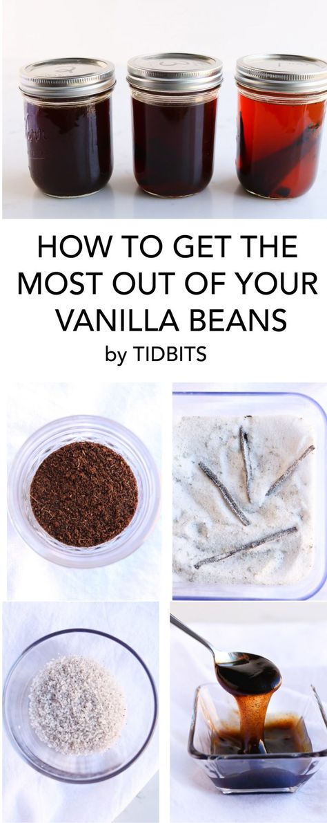 Extract Recipes, Vanilla Bean Recipes, Homemade Extracts, Diy Extracts, Vanilla Extract Recipe, Homemade Pantry, Homemade Vanilla Extract, Diy Spices, Vanilla Beans