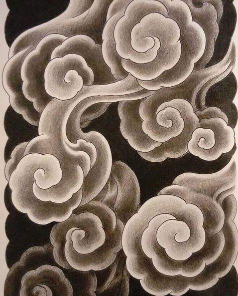 -Clouds- . Artist Japanese Cloud Tattoo, Wind Tattoo, Cloud Tattoo Design, Japanese Background, Tattoo Shading, Tattoo Filler, Tattoo Background, Cloud Tattoo, Traditional Japanese Tattoos