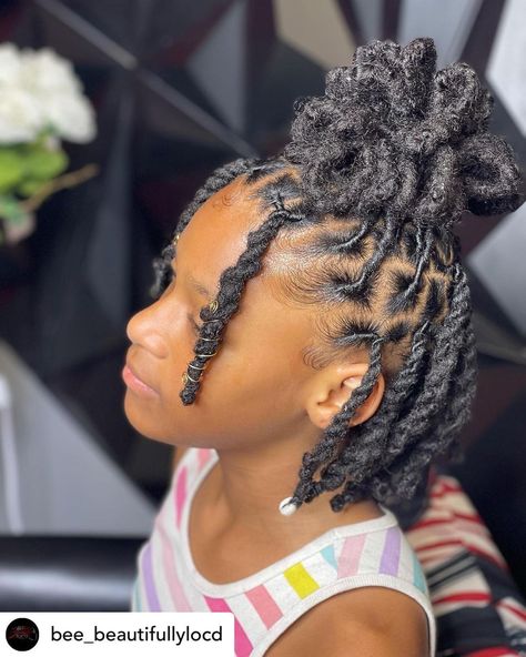 Cute Lock Styles, Loc Hairstyles For Girls Kids, Lil Girl Loc Styles, Locs Hairstyles For Girls Kids, Girl Loc Styles Kids, Dread Hairstyles For Kids, Little Black Girls Loc Styles, Loc Styles For Girls Kids, Dreadlock Hairstyles For Kids