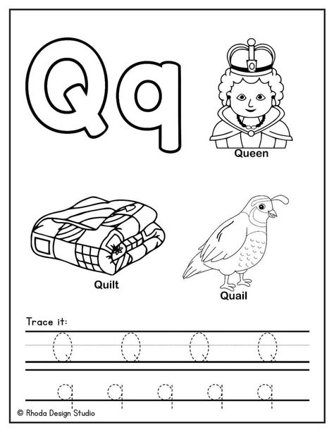 Letter Q Coloring Pages Crafts For Letter Q Preschool, Letter Q Tracing Worksheet, Letter Q Coloring Page, Q Crafts For Toddlers, Letter Q Crafts For Preschoolers, Letter Q Crafts, Letter Q Worksheets, Bird Crafts Preschool, Coloring Letters