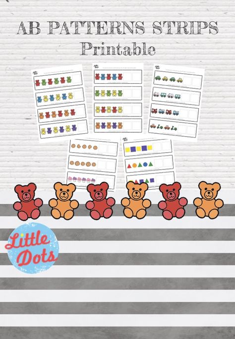 Free 20 AB Pattern Strips Printable Ab Pattern, Kindergarten Classroom Management, Ab Patterns, Education Preschool, Pattern Activities, Preschool Resources, Catalog Request, Group Ideas, Free Preschool