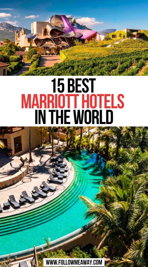 15 Best Marriott Hotels In The World Best Marriott Resorts, Kid Friendly Resorts, Marriot Hotel, Hotels Around The World, Travel 2024, Marriott Resorts, Vacation Usa, Family Resorts, Marriott Hotels