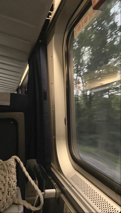 Riding A Train, Go Train Aesthetic, Riding Train Aesthetic, Travelling By Train Aesthetic, Traveling Train Aesthetic, Travelling Train Aesthetic, Amtrak Train Aesthetic, Vision Board Ideas Travel Life, Rainy Train Ride Aesthetic