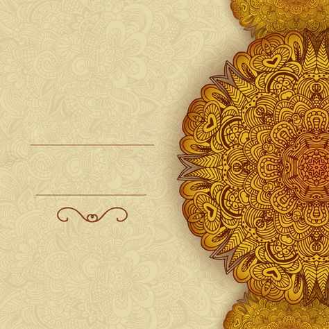 Gold pattern disk card design vector background material Patrika Background, Royal Wedding Card, Wedding Card Background, Card Background Design, Gold Pattern Design, Gold Design Background, Wedding Invitation Vector, Seni Arab, Wedding Background Images